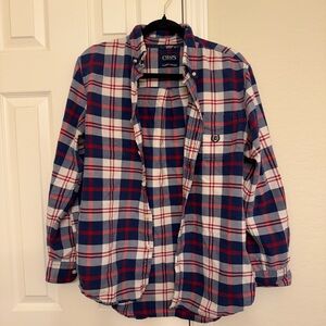Chaps Men's Casual Blue and Red Checkered Shirt